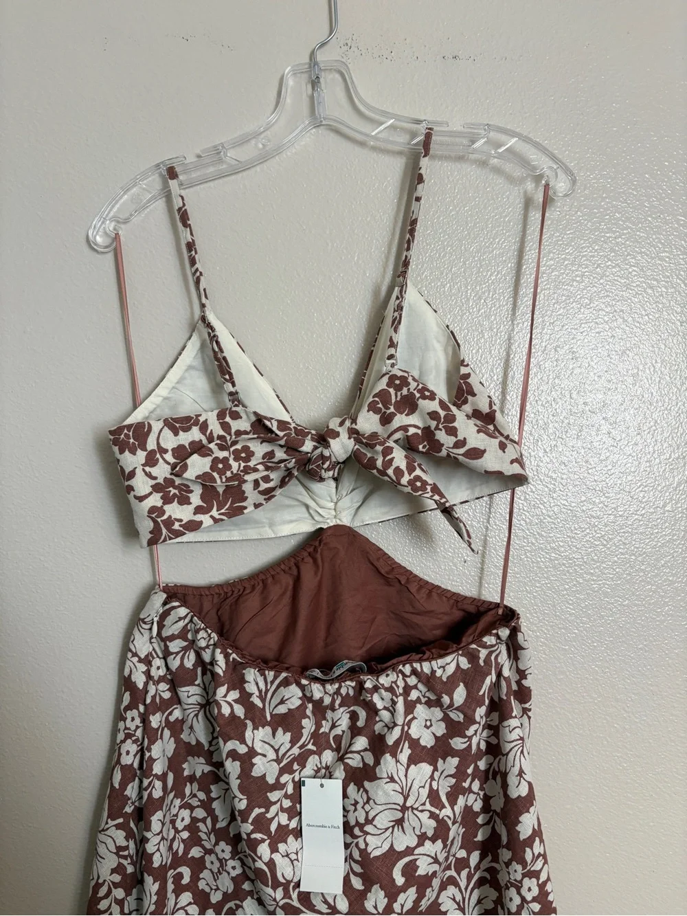 NEW Women’s Abercrombie & Fitch Julia Slip Cutout Maxi Dress Linen Cotton Medium